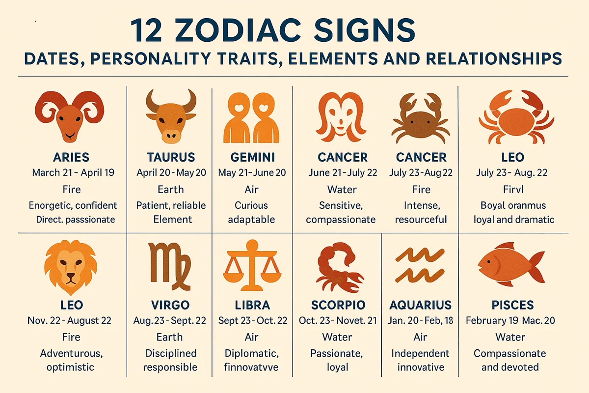 All About 12 Zodiac Signs